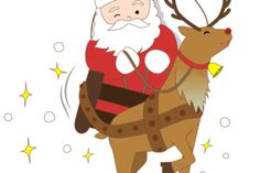 a santa claus riding on top of a reindeer