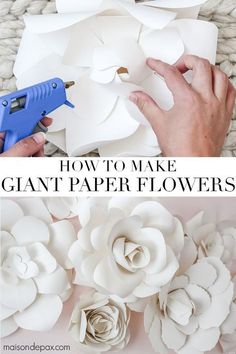 how to make giant paper flowers that look like they have been cut out and put together