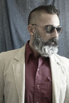 Salt & Pepper Beard Heaven ... Beard Styles For Older Men, Salt And Pepper Beard, Piercing Men, Beards And Hair, Beard Images, Beard Ideas, Patchy Beard, Beards And Mustaches, Best Beard Styles