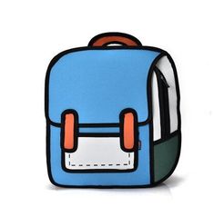 2d Drawing, Cartoon Backpack, Mini Mochila, Information Processing, Going To School, Back Bag, 3d Cartoon, Blue Backpack, School Backpack