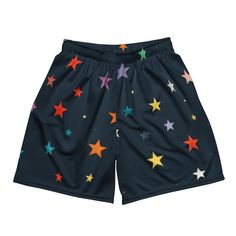 Elevate your style with a touch of celestial wonder in our small multicolored stars All Over Print Unisex Mesh Shorts. The vibrant star shapes scattered across a serene blue background create a captivating and magical look. These custom gym shorts are designed for both men and women, offering a comfortable fit and a unique design that embodies the mystique of the cosmos. Whether you're stargazing, embracing your love for space, or simply want to add a touch of magic to your attire, these shorts Recycled Polyester Fabric, Every Step You Take, Mesh Shorts, Shorts For Men, Gym Yoga, Shopping Ideas, Yoga Shorts, Gym Shorts, Nice Shorts