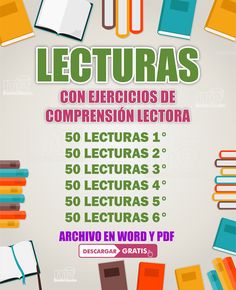 a poster with the words lectures and books in spanish, english, and spanish