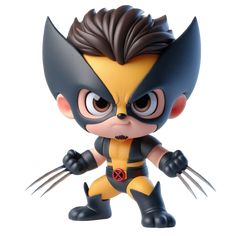 the wolverine action figure is posed in front of a white background with an evil look on it's face