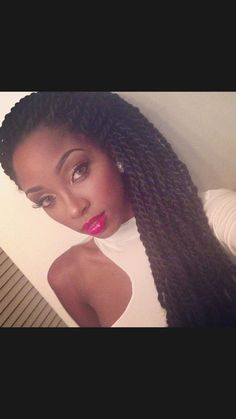 Medium Senegalese twists Faux Loc, Protective Style, Hair Crush, Twist Braids, Hair Envy, Hair Journey, Brazilian Hair, Protective Hairstyles