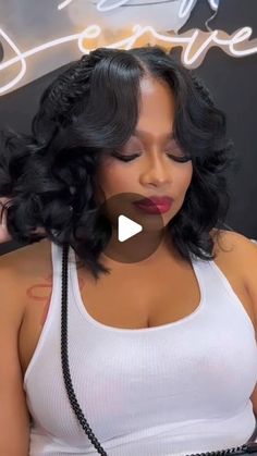 Hairstyles For Black Women Pressed, Bob Closure Wig For Black Women, 10 Inch Bob Quick Weave, Pin Up Quickweave, Frontal Quick Weave Bob, Quick Weave With Crimps, Summer Quick Weave Hairstyles, Bob Closure Sew Ins, Short Flip Over Quick Weave