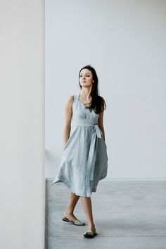 Linen Dress Motumo 15S11 Summer Linen Dresses, Dress Linen, Summer Linen, Organic Linens, Woman Fashion, Lovely Dresses, Linen Dresses, Linen Clothes, Pure Linen