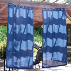 Add an elegant accent and control the amount of natural light in a variety of spaces with this beautiful indoor/outdoor porch curtain. Easily slide this panel onto a rod through the 8 stainless steel grommets for a contemporary look. Hang it from a pergola, gazebo, deck, or around a hot tub to add privacy to your outdoor spaces or add color to your living room while controlling the amount of light in your home. Made from durable polyester, this curtain panel is treated to repel water, resist sta Indoor Outdoor Porch, High Curtains, Pergola Gazebo, Porch Curtains, Curtain Sizes, Outdoor Curtains, Outdoor Porch, Grommet Curtains, Curtain Panels