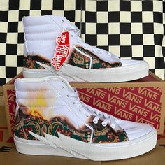 New In The Box Authentic Vans Sk8-Hi Bolt Big Reveal True White/P Men’s Sneakers Paisley Color, Custom Shoes Diy, Custom Kicks, Authentic Vans, Shoes Diy, Vans White, Shoes Vans, Big Reveal, Vans Sk8 Hi