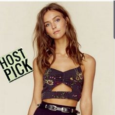 Flynn Skye Cleo Crop Top Size: Xs Color: Black Color: Black Print Floral Back Gold Zipper Closure In Back, Keyhole Cut-Out In Front Adjustable Straps Top Is Nwt - Never Worn!** ** Will Come W/Tags As Shown But I Was Going Thru Inventory & They Caught On Something & Ripped Off But The Plastic Is Still On. Top Is 100% Brand New! If You Purchase It I Will Take Pics Before I Wrap It And Post Them In A Listing Here For Both Buyer & Seller Protection Prior To Sending. If We Find Anything At All I Will Casual Fitted Crop Top With Cutout, Fitted Casual Crop Top With Cutout, Summer Cutout Tops For Day Out, Cutout Tops For Summer Day Out, Edgy Cutout Tops For Spring, Edgy Crop Top For Spring Day Out, Floral Print Summer Tops For Night Out, Trendy Black Floral Print Crop Top, Casual Cutout Crop Top For Night Out