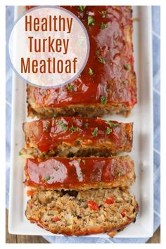 healthy turkey meatloaf with ketchup on top