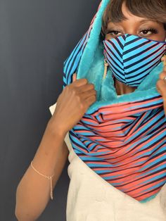 The most warm, softest, comfortable, and yet stylish winter scarf you’ll ever experience. Easy to wear, and have a hoodie effect. Infinity look Blue Tiger, Hair Bonnet, Hair Sale, Mask For Kids, Infinity Scarf, Winter Scarf, Bell Sleeve Top, Mask, Women's Top