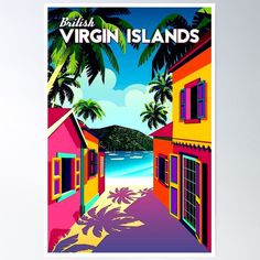 an image of a poster with the words british virgin islands on it's side