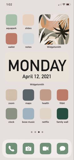 an iphone screen with the words monday on it and various colors in different font styles