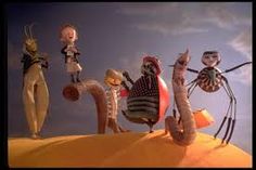 an image of some cartoon characters standing on top of a hill with sky in the background