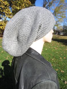 "Big Oversized Tam Slouchy Beanie Choice of 2 lengths Thick Heavy Warm Knit. Gray and White Heather Cuffed Bulky knit Hat Quality yarns Quality knits GREAT GIFTS! Vacationhouse Handmade Quality Hats Measurements: Length 15\" or 17\" cuffed, (2\" cuff) Width 20\" 27\" stretched (oversized ) models head size is 23\" contents: 85% Acrylic 15% wool Thank you for looking! ... https://www.etsy.com/shop/Vacationhouse?ref=si_shop Hand Crafted in New York Made in the USA Wear your personality! Please Lik Winter Knit Hat One Size, One Size Winter Knit Hat, Knit Hat For Fall, One Size, Knit Hats For Fall, Knit Hats For Fall One Size, Casual Slouchy Crochet Cap, Gray Hat For Fall, Gray Fall Hat One Size, Casual Winter Hat, One Size