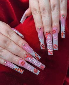 Ballerina Acrylic Nails, Acrylic Nails Nude, Vday Nails, Valentines Nail, Nail Academy, Nails Arts, Nails Nude, Nail Designs Valentines, Valentines Day Nails