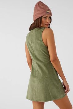 Essential corduroy mini dress that has a v-neck design, premium feel and solid color wash. O'Neill Women's corduroy mini dress 32.5" In length V-Neckline with princess seams A-line shape Center back zipper Solid color wash 78% Cotton, 21% Rayon, 1% Elastane 8 Wale Corduroy Oneill Womens, Suits Series, Loungewear Outfits, Loungewear Dresses, Spring Suit, Girl Beanie, Denim Sweater, Corduroy Dress, Mini Dresses For Women