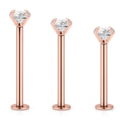 PRICES MAY VARY. [MEASUREMENTS ]: 3Pcs a Set Surgical Steel Cheek Piercing Jewelry Gauge Size: 16G (1.2mm). Bar Length: 14mm(9/16 inch)，16mm（5/8 inch） ，19mm （3/4inch）.Clear CZ Crystal Diameter:4mm. Color:Rose Gold Tone [MATERIAL ] High Quality 316L Surgical Grade Stainless Steel Jewelry is Very Strong, Provides Lasting Color Retention, is Resistant to Tarnishing and Extremely Easy to Clean.Hypoallergenic,Best for Sensitive Skin. [ JEWELRY TYPE ] Dopted Simple Design,Perfect Wearing as Cheek Pier Lip Piercing Ring Side Diamond, Rose Gold Cubic Zirconia Piercings, Cheek Piercing, Vertical Labret Jewelry Unique, Gold Vertical Labret Jewelry, Labret Ring, Cheek Piercings, Dimple Piercing, Tongue Piercing Jewelry