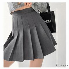 Lasaky - Pleated High-Waisted Skirt with a Stylish Half-Length A-Line Silhouette Preppy Mode, Stylish Midi Dress, Short Pollera, Mini Pleated Skirt, High Waisted Pleated Skirt, Designer Midi Dresses, Tennis Skirts, Estilo Preppy, Half Skirt