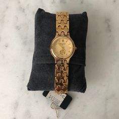 Brand New, Never Used. Battery Not Included. Gold Business Watch With Bracelet Strap, Gold Analog Watch For Evening, Elegant Brown Watches For Formal Occasions, Elegant Gold Watch Accessories For Evening, Elegant Brown Formal Watch, Elegant Gold Analog Watch Accessories, Gold Watch Accessories With Metal Dial For Evening, Vintage Timepiece, Slouched Boots