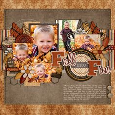 a scrapbook page with an image of a child's face