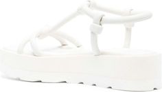 Step into summer with these versatile white leather sandals. Whether you're headed to the beach or a casual weekend brunch, these slip-on style sandals with multi-way straps and an open toe will keep you stylish and comfortable all day long. Branded leather insole for added luxury Flatform sole for a touch of trendiness Durable rubber sole for all-day wear | Gianvito Rossi Women's Marine Leather Sandals in White | Size IT 40 | G3224605GOMNAPBIAN Female Marines, White Leather Sandals, Weekend Brunch, Casual Weekend, Gianvito Rossi, Woman Colour, White Leather, Leather Sandals, Open Toe