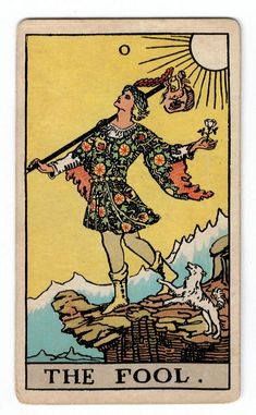 a tarot card with an image of the fool