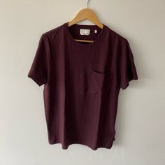 New Without Tags Tee From 7s, For All Mankind. Wider Fit Cropped Tee, With Larger Statement Front Pocket. Size Small - Wine/Cranberry Red. Made In Peru Comment With Questions - Offers Are Welcome Casual Burgundy Short Sleeve T-shirt, Heather Maroon Crew Neck Cotton Top, Burgundy Cotton Short Sleeve Tops, Casual Heather Maroon Crew Neck Top, Casual Burgundy Short Sleeve Shirt, Casual Burgundy Short Sleeve Top, Burgundy Casual Short Sleeve Top, Casual Red T-shirt For Everyday, Casual Heather Maroon Cotton Top