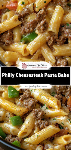 Ingredients:  1 lb ground beef or steak strips 🍖 1 green bell pepper, diced 🌶️ 1 onion, diced 🧅 8 oz cream cheese, softened 🧀 Creamy and packed with classic Philly cheesesteak flavors, this pasta dish combines hearty beef, melty provolone, and tender pasta for a satisfying twist on a favorite sandwich. Meals Using Bell Peppers, Philly Cheese Steak Hamburger Helper, Philly Cheese Steak Pasta Crockpot Recipes, Crockpot Philly Cheese Steak Pasta Casserole, Pasta Ground Beef Cream Cheese, Ground Beef Steak And Cheese, Beef Quick Dinner Recipes, Pasta Ideas With Ground Beef, Hamburger Quick Meals