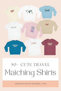 Cute Travel Shirts: Perfect for Matching with Friends and Family Matching With Friends, Fellow Travelers, On An Airplane, Comfy Travel, Rock On, Travel Lover, Travel Shirts, On Vacation, Fantastic Gifts