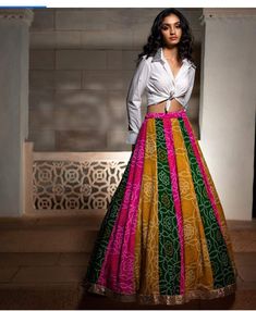 Digital Print Lehenga, White Shirt Collar, Dark Red Colour, Print Lehenga, Rajasthani Dress