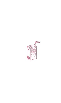 a drawing of a milk carton with a straw in it