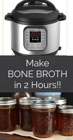 the instant pot is full of homemade bone broth in 2 hours and it's ready to be cooked