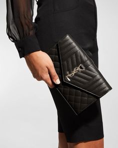 Elegant Quilted Clutch For Evening, Elegant Quilted Clutch For Formal Occasions, Elegant Quilted Evening Clutch, Formal Quilted Clutch, Ysl Wallet On Chain, Ysl Wallet, Saint Laurent Bags, Wallet On Chain, Saint Laurent Bag