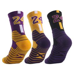 PRICES MAY VARY. Fit US Shoes Size, Men's 6-10, Women's 7-11.Since these socks are sports compression socks, the size will be tighter, which is normal. 3 pairs of crew socks in different colors. Wearing for sports and leisure. It can be matched with clothes of various colors. A favorite gift for family, friends, youths, boys,girls and basketball fans.Young people wear awesome colorful basketball number socks to stand out on the court! Suitable for outdoor activities such as playing ball, running Nike Basketball Socks, Sports Compression Socks, Football Socks, Basketball Socks, Basketball Fans, Running Socks, Socks For Men, Black Socks, Calf Socks