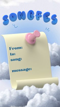 a piece of paper with the words songs written on it