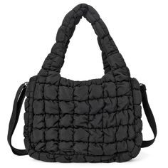 PRICES MAY VARY. PufferTote Bag: This fashionable puffer tote bag is cute, functional, and modern! The quilted bag features large tote storage, sports a sturdy cloud bag structure, and is the perfect puffy tote bag accessory! The Cloud puffer bag is offered in a cream tote bag or black puffer bag monochromatic color scheme Suitable Size: The bag size:11.82 X9 X4 inch, with shoulder strap, can be as a tote bag, shoulder bag, hobo purse, crossbody bags High-Quality: Made of high quality polyester Puffer Tote Bag, Puffer Bag, Quilted Handbag, Cloud Bag, Work Tote Bag, Quilted Tote Bags, Quilted Handbags, Hobo Purse, Tote Storage