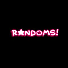 the word random is written in neon pink on a black background