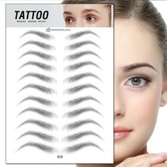 Dermarolling Wenkbrauw Tattoo Sticker #E16 Brow Embroidery, False Eyebrows, Fake Eyebrows, Eyebrow Embroidery, Sparse Eyebrows, Brow Tattoo, Daily Makeup Routine, Eyebrow Grooming, Eyebrow Enhancer