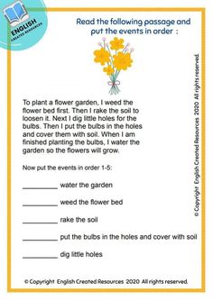 the flower garden worksheet for children to learn how to read and understand flowers