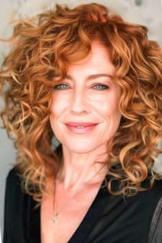 32 Fabulous Curly Hairstyles for Women Over 60 - The Hairstyle Edit Long Blonde Curls, Grey Curly Hair, Hairstyles For Women Over 60, Haircuts For Women Over 50, Red Curly Hair, Age Is Just A Number, Hair Color Options