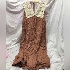 Questions? Leave A Comment Below! New With Tags Silk Like Feel No Condition Issues Offers And Bundles Welcome! Send Them Over! Crochet Top Dress, Anthropologie Dress, Anthropologie Dresses, Top Dress, Crochet Top, Anthropologie, Bundles, Copper, Size Medium