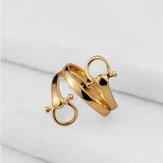 Sandro Spiral - Gold - Urban-Equestrian Stylized Horse, Elegant Horse, Horse Ring, Equestrian Aesthetic, Horseshoe Ring, Horse Earrings, Horse Pendant, Equestrian Jewelry, Accesories Jewelry