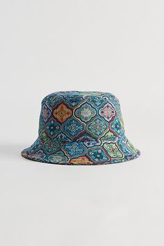 Jacquard bucket hat in a classic silhouette with an allover pattern. Features Jacquard bucket hat Allover pattern Stitched brim Content + Care 100% Cotton Spot clean Imported | Jacquard Bucket Hat in Blue Combo, Men's at Urban Outfitters Urban Outfitters Casual Flat Brim Hat, Urban Outfitters Hats With Adjustable Fit And Short Brim, Urban Outfitters Adjustable Hat With Short Brim, Urban Outfitters Adjustable Short Brim Hat, Men's Shoes Accessories, Allover Pattern, Women Men Shoes, Brand Sale, Classic Silhouette