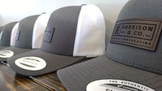 Leatherette patch trucker hats. Choose from Richardson, Yupoong, or Flexfit hats. Let us turn your business logo into a custom leatherette patch and apply it to a hat of your choice OR design your own patch OR choose from patches we've already designed. How to take care of your leatherette patch hat: leatherette patches should ONLY be cleaned with water by gently wiping with a damp rag (NOT soaking wet) The hat inside and outside can be spot cleaned. NEVER put hat in washer machines or put in dr 2000 Hats, Classic Ford Broncos, Soaking Wet, Logo Hat, Patch Hat, Hat Custom, Hat Patches, Hat Style, Personalized Logo