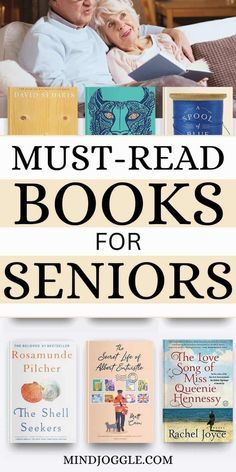 two people sitting on a couch reading books with the title must read books for seniors