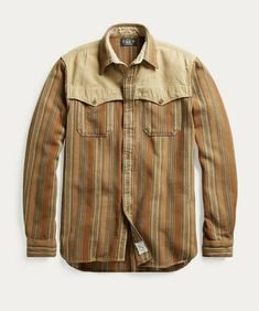 Mens Outdoor Fashion, Yoke Shirt, Military Shirt, Ralph Lauren Vintage, Button Outfit, Men's Button Down Shirt, Ralph Lauren Men, Rain Jacket, Casual Shirts