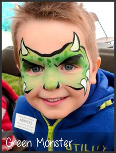 Monster Face Painting Dinosaur Face Painting, Monster Face Painting, Dragon Face Painting, Face Painting For Boys, Dragon Mask, Dragon Face