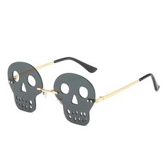 Upgrade your style with these Skull Shape Rimless Sunglasses. Complete with an irregular rimless shape and trendy design, these fashionable sunglasses are the perfect accessory to add a fun and stylish flair to any look. With their high quality material and unique design, you'll be the envy of everyone. Colors: Black, Pink, Yellow, Red DETAILS UVRAY Protection Standard Size fit One size fit all Shape: Skull Shape Style: Halloween, Cosplay style, Men & Women Plastic Rimless Sunglasses For Parties, Trendy Halloween Sunglasses With Gradient Lenses, Skull Sunglasses, Holiday Sunglasses, Men Prom, Funny Glasses, Skull Clothing, Shaped Sunglasses, Plastic Sunglasses