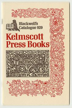 the front cover of a book with red lettering and ornate designs on it, in white paper